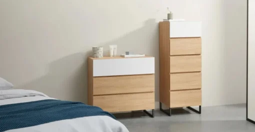 Cómoda Hopkins – Efecto Roble y Blanco