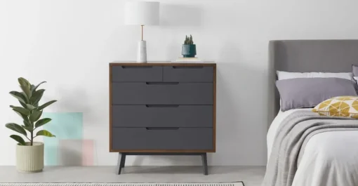 Cómoda Jenson – Roble Oscuro y Gris