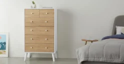 Cómoda Larsen – Efecto Roble & Blanco
