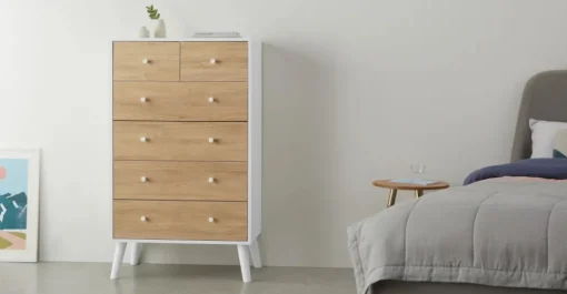 Cómoda Larsen – Efecto Roble & Blanco