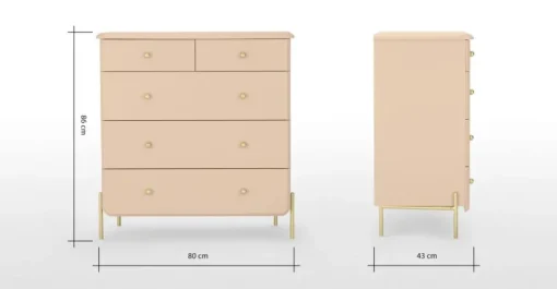 Cómoda Maddie – Rosa y Dorado