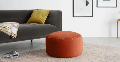Cojín de Suelo de Terciopelo Lux – Naranja