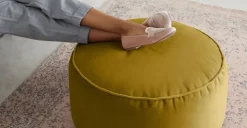 Cojín de Suelo de Terciopelo Lux – Dorado Vintage.