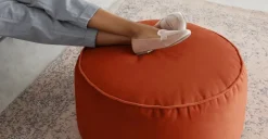 Cojín de Suelo de Terciopelo Lux – Naranja