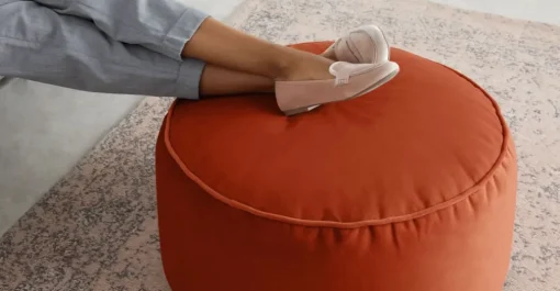 Cojín de Suelo de Terciopelo Lux – Naranja