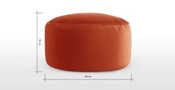 Cojín de Suelo de Terciopelo Lux – Naranja