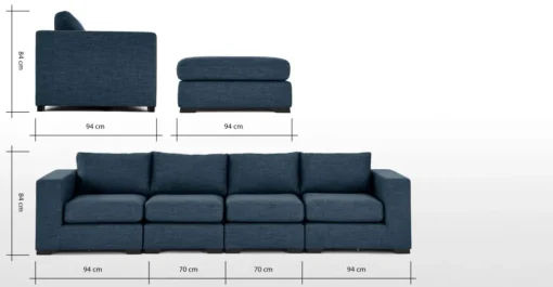 Conjunto de Seccional Modular Mortimer – Azul Puerto