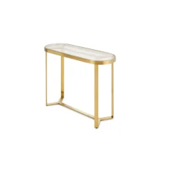 Consola Aula – Acero cepillado y cristal