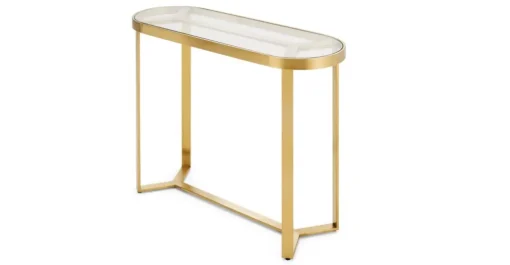 Consola Aula – Acero cepillado y cristal