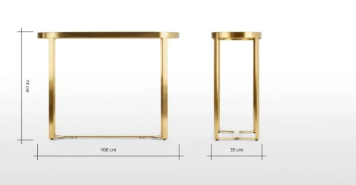 Consola Aula – Acero cepillado y cristal