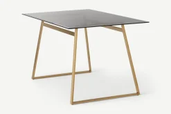 Escritorio Rectangular Haku – Metal y Cristal Ahumado