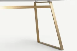 Escritorio Rectangular Haku – Metal y Cristal Ahumado
