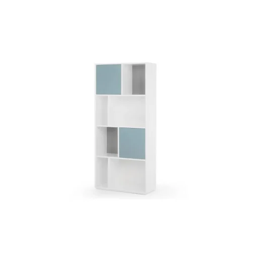 Estantería alta Stretto – Gris y azul