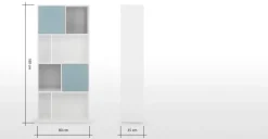 Estantería alta Stretto – Gris y azul