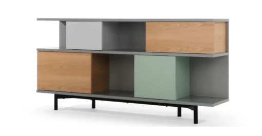 Estantería baja Fowler – Roble multicolor