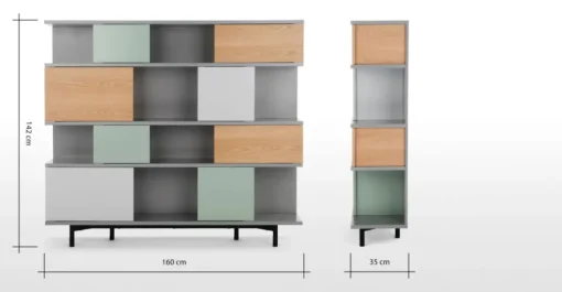 Estantería grande Fowler – Roble multicolor