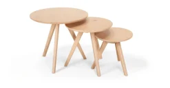 Juego de 3 Mesas Auxiliares Orion – Natural