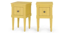 Juego de 2 Mesitas de Noche Vintage Bourbon – Amarillo Mostaza