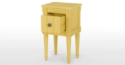 Juego de 2 Mesitas de Noche Vintage Bourbon – Amarillo Mostaza