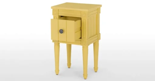 Juego de 2 Mesitas de Noche Vintage Bourbon – Amarillo Mostaza