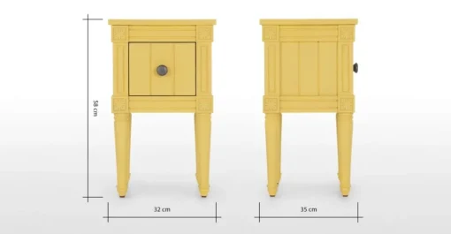 Juego de 2 Mesitas de Noche Vintage Bourbon – Amarillo Mostaza