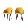 Juego de 2 sillas carver de comedor Lule – Amarillo y nogal
