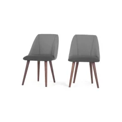 Juego de 2 sillas de comedor Lule – Gris marga y gris granizo