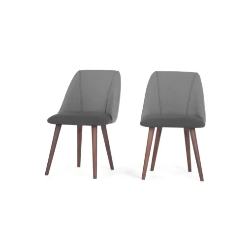 Juego de 2 sillas de comedor Lule – Gris marga y gris granizo