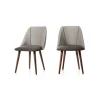 Juego de 2 sillas de comedor Lule – Terciopelo gris claro y gris oscuro
