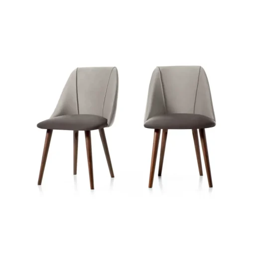 Juego de 2 sillas de comedor Lule – Terciopelo gris claro y gris oscuro