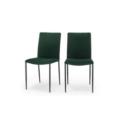 Juego de 2 sillas de comedor Braga – Terciopelo verde pino