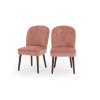 Juego de 2 sillas de comedor Margot – Terciopelo rosa palo