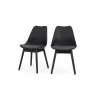 Juego de 2 sillas de comedor Thelma – Tejido negro y gris