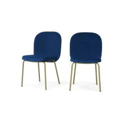 Juego de 2 sillas de comedor Safia – Azul Eléctrico