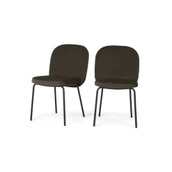 Juego de 2 sillas de comedor Safia – Terciopelo gris nutria