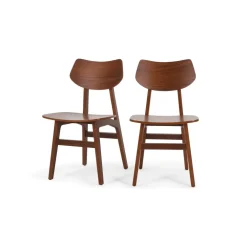 Juego de 2 sillas de comedor Jacob – Nogal natural