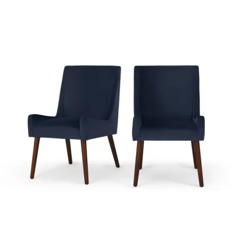 Juego de 2 sillas de comedor Higgs – Terciopelo azul real