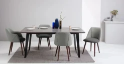 Juego de 2 sillas de comedor Lule – Gris marga y gris granizo