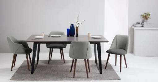 Juego de 2 sillas de comedor Lule – Gris marga y gris granizo
