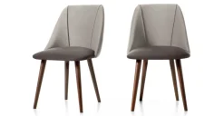 Juego de 2 sillas de comedor Lule – Terciopelo gris claro y gris oscuro
