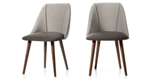 Juego de 2 sillas de comedor Lule – Terciopelo gris claro y gris oscuro