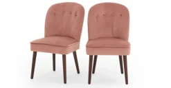 Juego de 2 sillas de comedor Margot – Terciopelo rosa palo