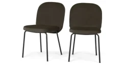 Juego de 2 sillas de comedor Safia – Terciopelo gris nutria