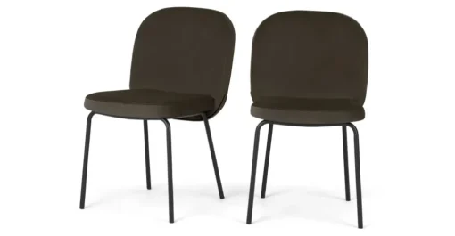 Juego de 2 sillas de comedor Safia – Terciopelo gris nutria