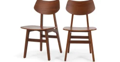 Juego de 2 sillas de comedor Jacob – Nogal natural