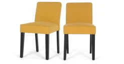 Juego de 2 sillas de comedor Wilton – Amarillo yema y abedul negro