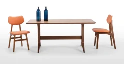 Juego de 2 sillas de comedor Jacob – Naranja ámbar y nogal