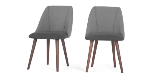 Juego de 2 sillas de comedor Lule – Gris marga y gris granizo