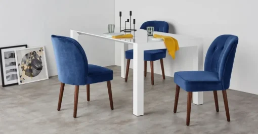 Juego de 2 sillas de comedor Margot – Terciopelo azul eléctrico