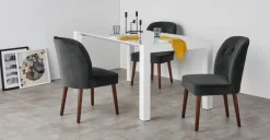 Juego de 2 sillas de comedor Margot – Terciopelo gris medianoche